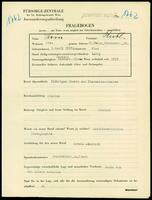 Applicant: Stein, Ruth; born 5.4.1917 in Vienna (Austria); single.
