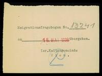 Applicant: Boskovitz, Karl; born 16.10.1869 in Wiener Neustadt (Austria); married.