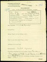 Applicant: Berger, Adolf; born 1890 in Bánffyhunyad (Romania); married.