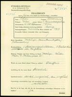 Applicant: Schön, Emanuel; born 14.10.1909 in Vienna (Austria); single.