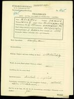 Applicant: Rückhus, Samuel; born 17.11.1898 in Gwozdziec, Pol.; married.