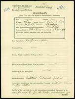 Applicant: Goldhaber, Chaje; born 20.7.1872 in Lʹviv (Ukraine); widowed.