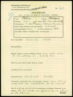Applicant: Cohn, Burach; born 15.3.1883 in Botosani (Romania); married.