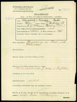 Applicant: Schneebalg r. Krumholz, Uscher; born 5.6.1904 in Brodina (Romania); married.