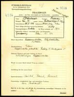 Applicant: Brauner, Simon; born 29.4.1886 in Niskie Gury (Poland); single.