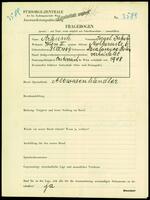 Applicant: Arkusch, Israel Jakob; born 31.7.1884 in Dzialoszyce (Poland); married.
