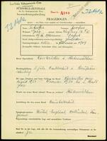 Applicant: Schiffer, Josefine; born 19.12.1906 in Zagreb; divorced.