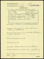 Applicant: Orner, Norbert; born 15.2.1893 in Dukla (Poland); married.