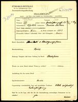 Applicant: Deutsch, Ida; born 13.8.1882 in Znojmo (Czech Republic); widowed.