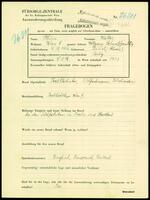 Applicant: Blum, Walter; born 9.9.1912 in Zürich, Schweiz; single.