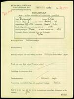 Applicant: Rosenwasser, Tobias; born 1.8.1906 in Lodz (Poland); married.