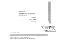The Judgment of Solomon [Biblical Hebrew] : Operatic scene for children's chorus, flute, violin, trumpet, horn, drum and magnetic tape; from "Four Old Winds".