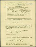 Applicant: Bikel, Max; born 7.4.1908 in Knihuim (Ukraine); single.