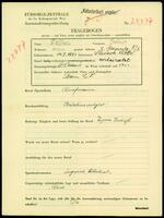 Applicant: Wallner, Julius; born 14.1.1881 in Skočova Lhota (Czech Republic); married.