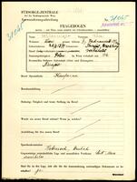 Applicant: Schlesinger, Aba; born 26.8.1874 in Narajów (Ukraine); married.