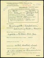 Applicant: Blüh, Markus; born 8.1.1882 in Varaždin (Croatia); married.