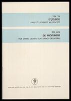 De profundis : for string quartet (or string orchestra) / Tzvi Avni.
