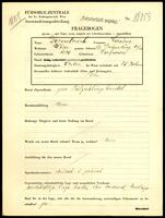 Applicant: Dornstreich, Laura; born 1876 in Dabrowa (Poland); widowed.
