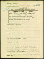 Applicant: Siebenschein, Irma; born 6.5.1874 in Vienna (Austria); widowed.