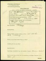 Applicant: Feuchtbaum, Auschel; born 14.4.1894 in Mosciska (Poland); married.