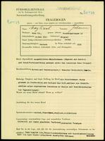 Applicant: Mazliach, Johann; born 22.5.1897 in Belgrade (Serbia); single.