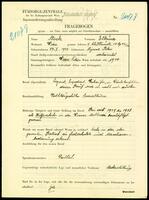 Applicant: Stock, Elküne; born 27.5.1907 in Nigovce (Poland); married.