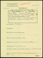 Applicant: Mandelbaunn, Markus; born 26.5.1893 in Bochnia (Poland); single.