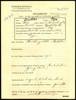 Applicant: Winkler, Geza; born 13.6.1884 in IV. Kerület (Budapest, Hungary); single.