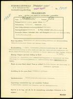 Applicant: Koritschoner, Hilda; born 4.7.1911 in Vienna (Austria); married.