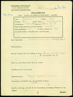 Applicant: Holländer, Robert; born 5.3.1896 in Zilina (Slovakia); married.