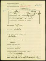 Applicant: Kohn, Moritz; born 24.2.1876 in Nové Mesto nad Váhom (Slovakia)single.