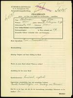 Applicant: Kalmar, Olga; born 23.2.1876 in Vienna (Austria); widowed.
