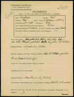 Applicant: Kosserberger, Emil; born 7.12.1875 in Vienna (Austria); widowed.