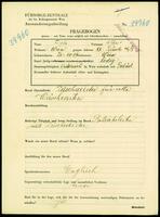Applicant: Fischer, Albert; born 20.7.1889 in Vienna (Austria); single.