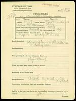 Applicant: Weiner, Kamilla; born 23.2.1890 in Vienna (Austria); single.