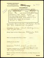 Applicant: Diament, David; born 4.2.1895 in Zwolen (Poland); married.