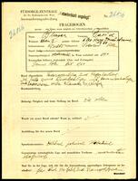 Applicant: Blaser, David; born 15.3.1885 in Sokolow (Poland); married.