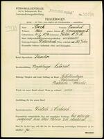 Applicant: Bock, Samuel; born 18.10.1874 in Küklo, C.S.R; married.