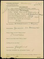 Applicant: Gelbhaus, Arnueph; born 17.6.1886 in Nordhausen (Thuringia, Germany); single.