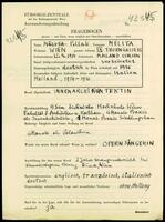 Applicant: Pollak, Melita; born 12.4.1914 in Milan (Italy); married.