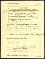 Applicant: Benedikt, Moritz; born 9.3.1876 in Mödling; married.