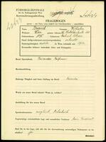 Applicant: Brand, Wilhelm; born 1895 in Ostrava (Czech Republic); married.
