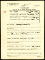 Applicant: Werner, Osias Schoja; born 1.9.1902 in Brzozowie (Poland); married.
