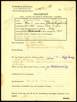 Applicant: Rosenthal, Vilmos; born 19.4.1893 in Vácz (Hungary); single.