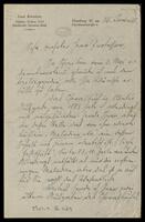 Personal correspondence: Leon Kornitzer - A. Z. Idelsohn (manuscript). 1927, June