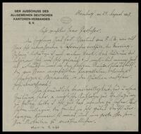 Personal correspondence: Leon Kornitzer - A. Z. Idelsohn (manuscript). 1927, August