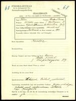 Applicant: Feuer, Abraham David; born 31.1.1881 in Kolbuszowa, Galz; widowed.