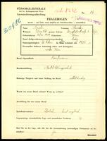 Applicant: Spieler, Theodor; born 24.11.1909 in Vienna (Austria); single.