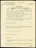 Applicant: Weiss, Josef; born 13.4.1894 in Vienna (Austria); single.
