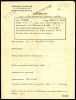 Applicant: Pollak, Abraham; born 27.9.1886 in Gastho, č.S.R.; married.